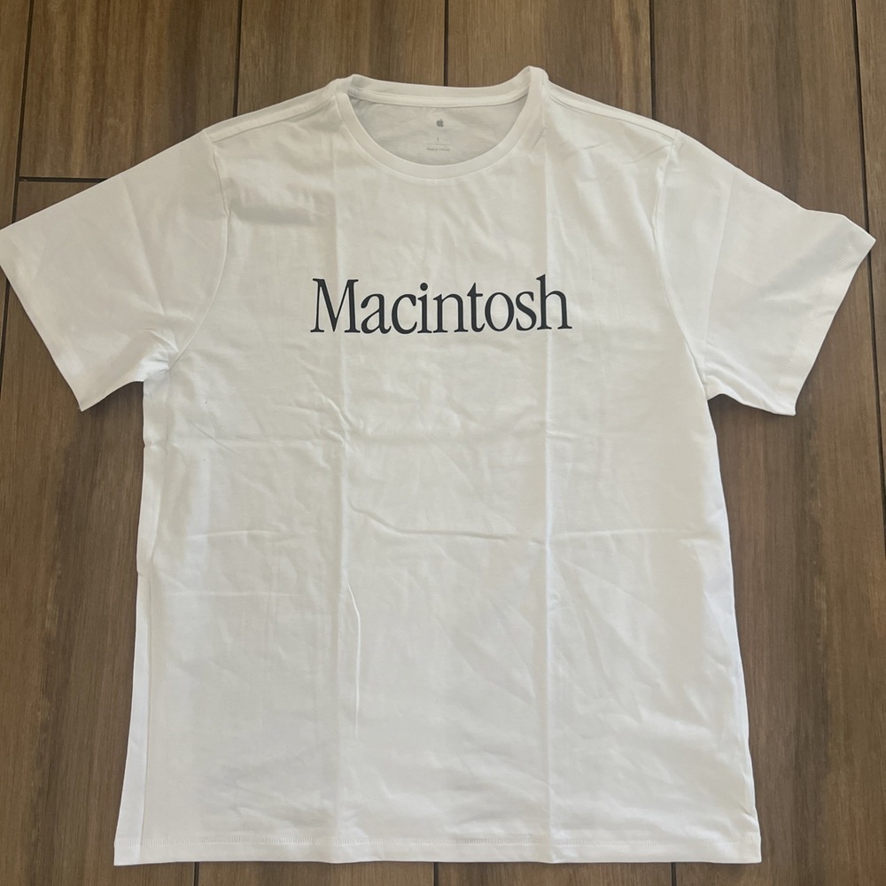 APPLE COMPUTER MACINTOSH Logo Official T SHIRT Men LargeTee White